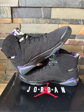 Jordan 7 Retro Ray Allen Men’s Size 9 Black Purple 2019 304775-053 FAST SHIPPING